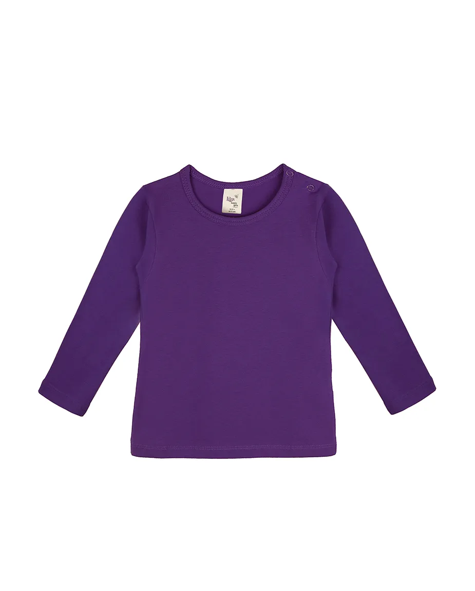 Baby Cotton Long Sleeve Basic Crewneck T-Shirt