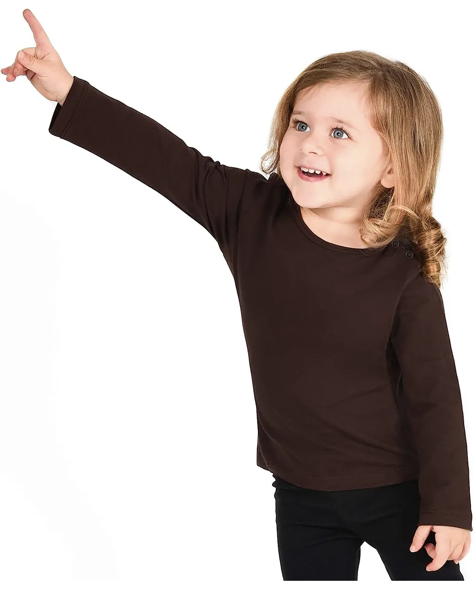 Baby Cotton Long Sleeve Basic Crewneck T-Shirt