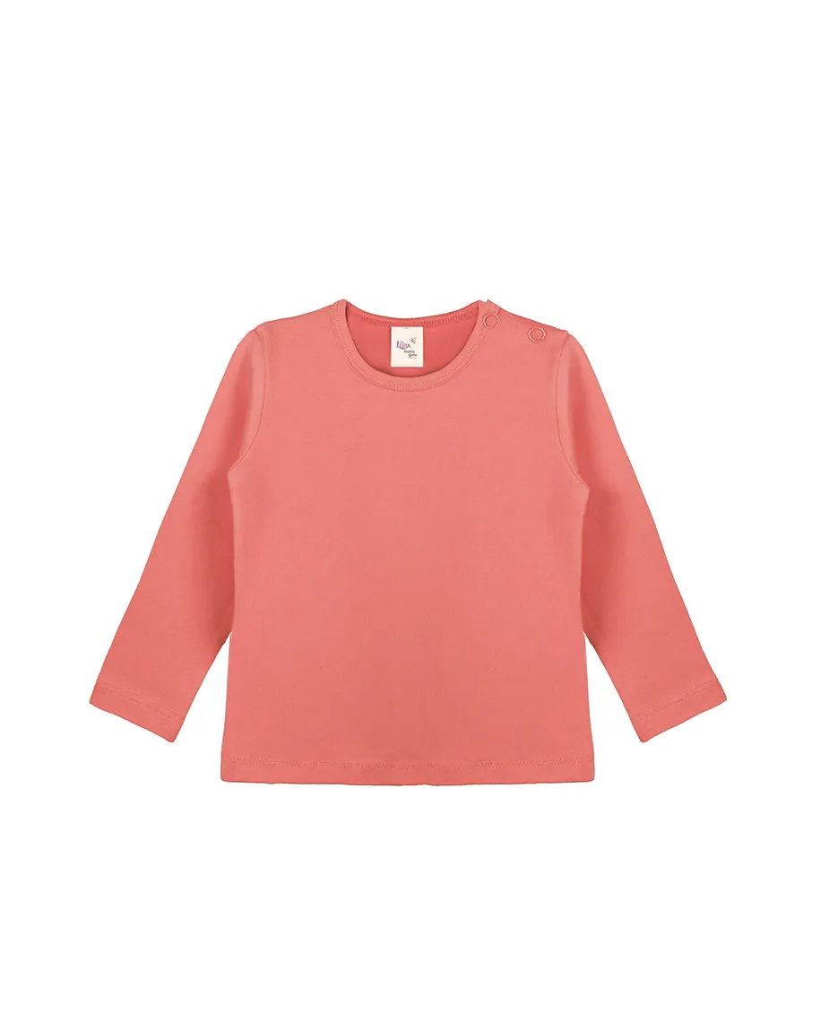 Baby Cotton Long Sleeve Basic Crewneck T-Shirt