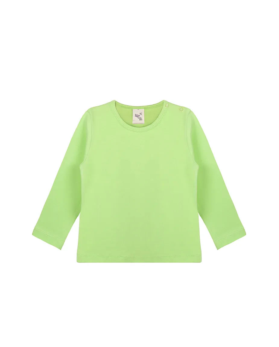 Baby Cotton Long Sleeve Basic Crewneck T-Shirt