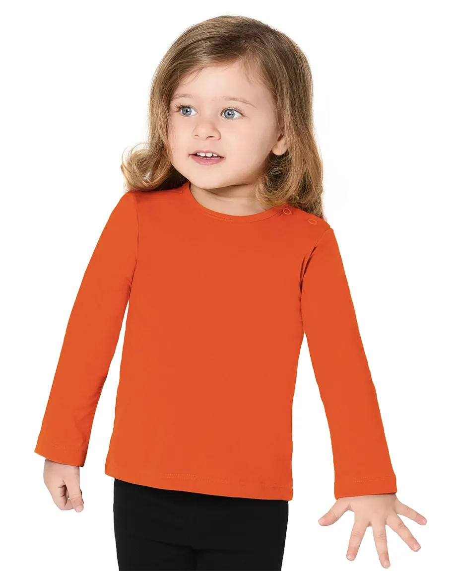Baby Cotton Long Sleeve Basic Crewneck T-Shirt