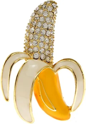 Banana Brooch Pins for Women, Tropical Banana Brooch Pin, Cute Banana Fruit Brooch Lapel Pin, Bohemian Banana Brooches Pins for Women Hat Bag Suit Dress Accessories Jewelry