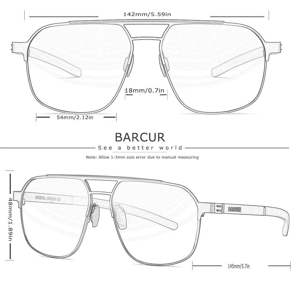 Barcur Women's Stylish Polarized Square Sunglasses with UV400 Protection