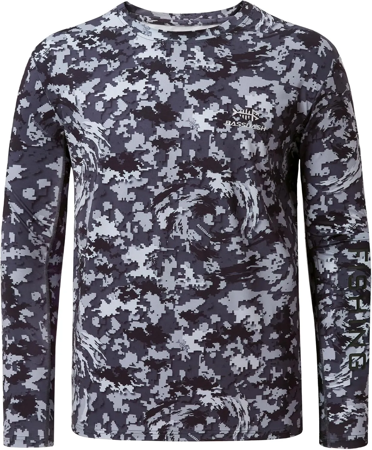 BASSDASH Mens Camo Fishing Shirts UPF 50  Long Sleeve Quick Dry Lightweight T-Shirts for Outdoor Hiking Kayaking FS37M