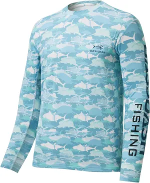 BASSDASH Mens Camo Fishing Shirts UPF 50  Long Sleeve Quick Dry Lightweight T-Shirts for Outdoor Hiking Kayaking FS37M