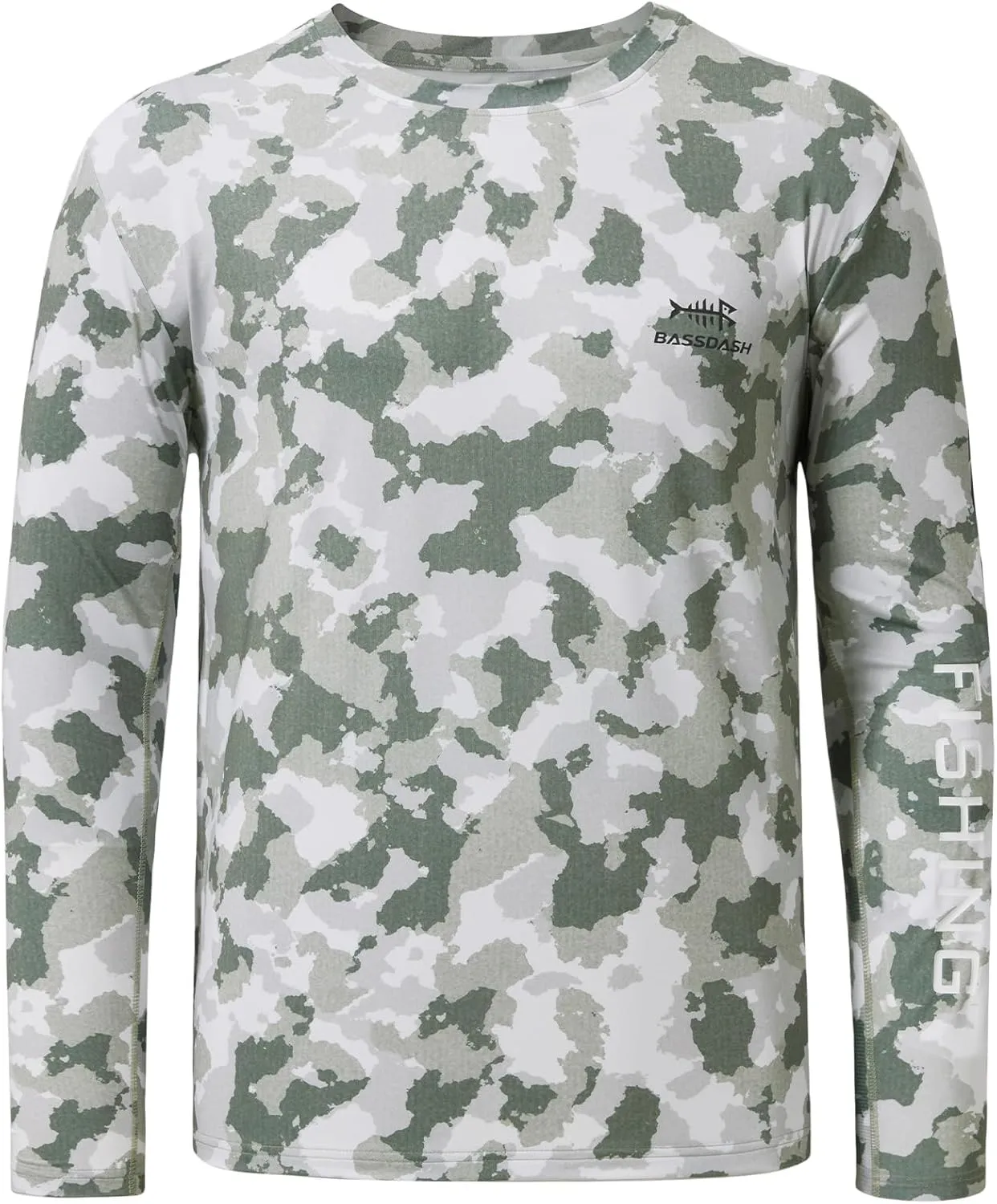 BASSDASH Mens Camo Fishing Shirts UPF 50  Long Sleeve Quick Dry Lightweight T-Shirts for Outdoor Hiking Kayaking FS37M