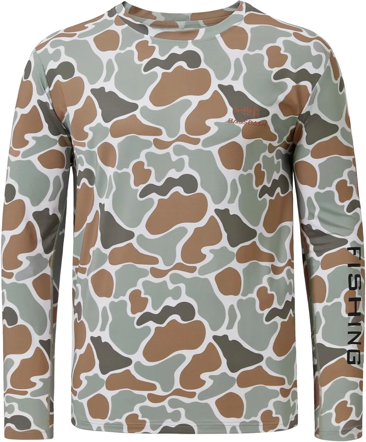 BASSDASH Mens Camo Fishing Shirts UPF 50  Long Sleeve Quick Dry Lightweight T-Shirts for Outdoor Hiking Kayaking FS37M