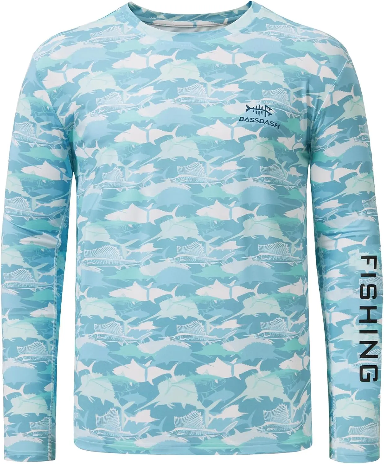 BASSDASH Mens Camo Fishing Shirts UPF 50  Long Sleeve Quick Dry Lightweight T-Shirts for Outdoor Hiking Kayaking FS37M