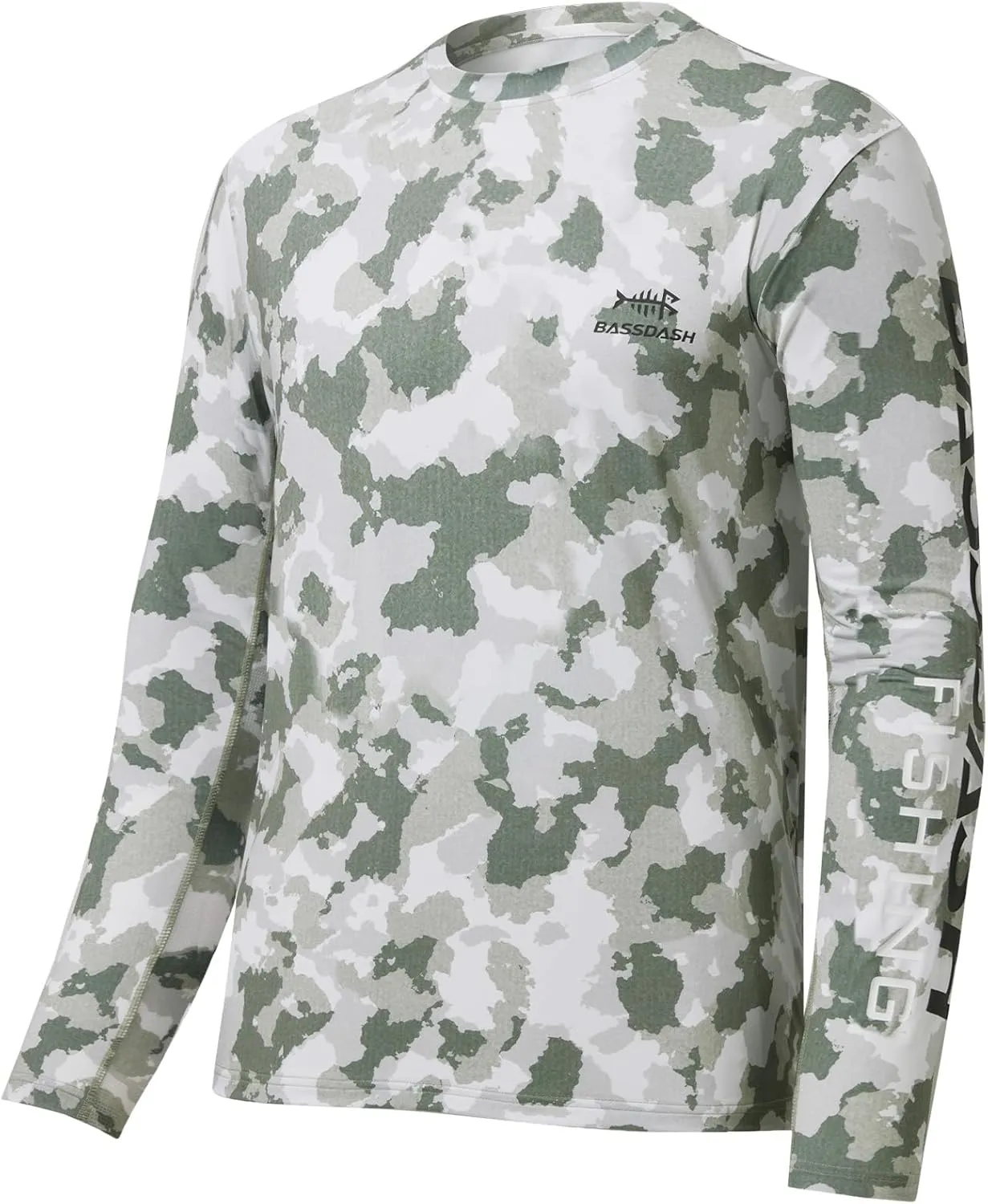 BASSDASH Mens Camo Fishing Shirts UPF 50  Long Sleeve Quick Dry Lightweight T-Shirts for Outdoor Hiking Kayaking FS37M