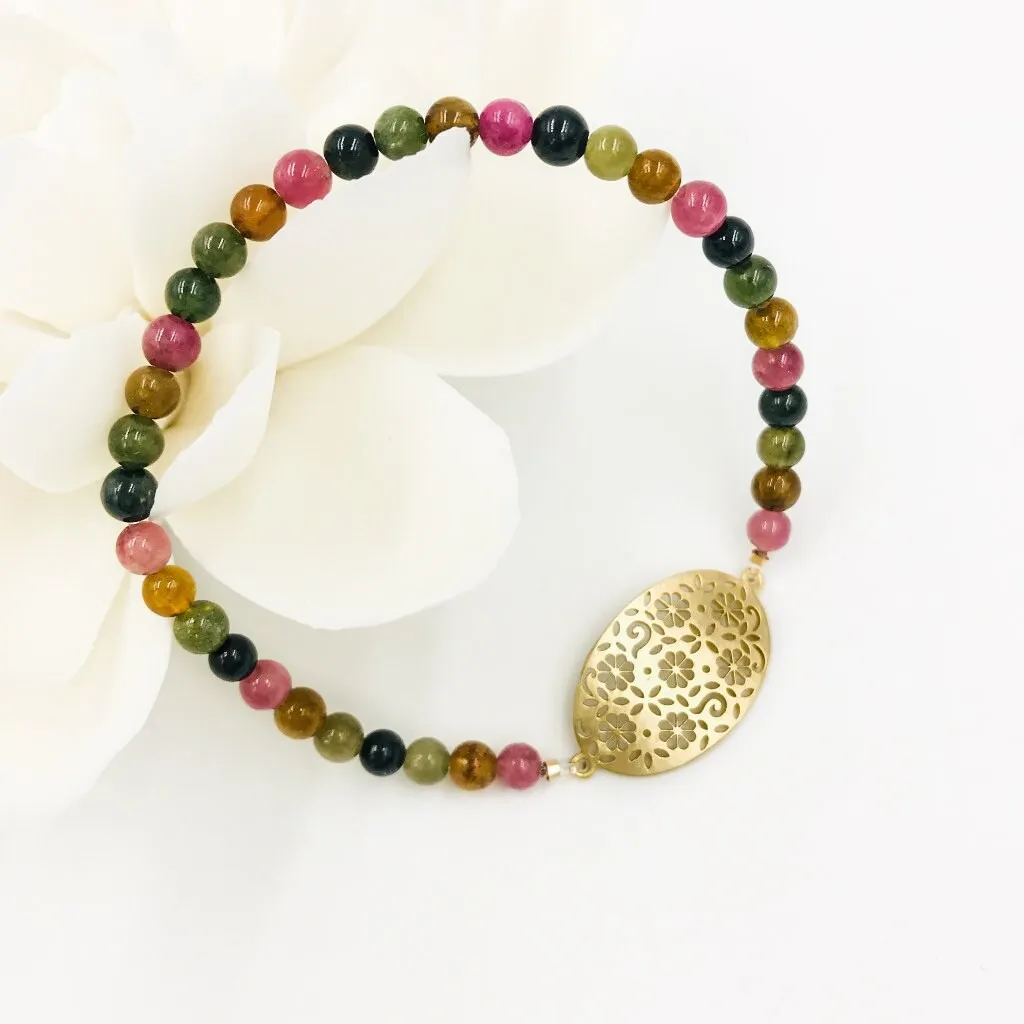 Beaded Tourmaline Bracelet 4mm