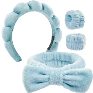 BEBEEPOO Headbands for Women 4 Pcs Spa Headband and Wristband Set - Headband for Washing Face,Facial Mask,Makeup and Skin Care,Gifts for Women and Teen Girl Gifts