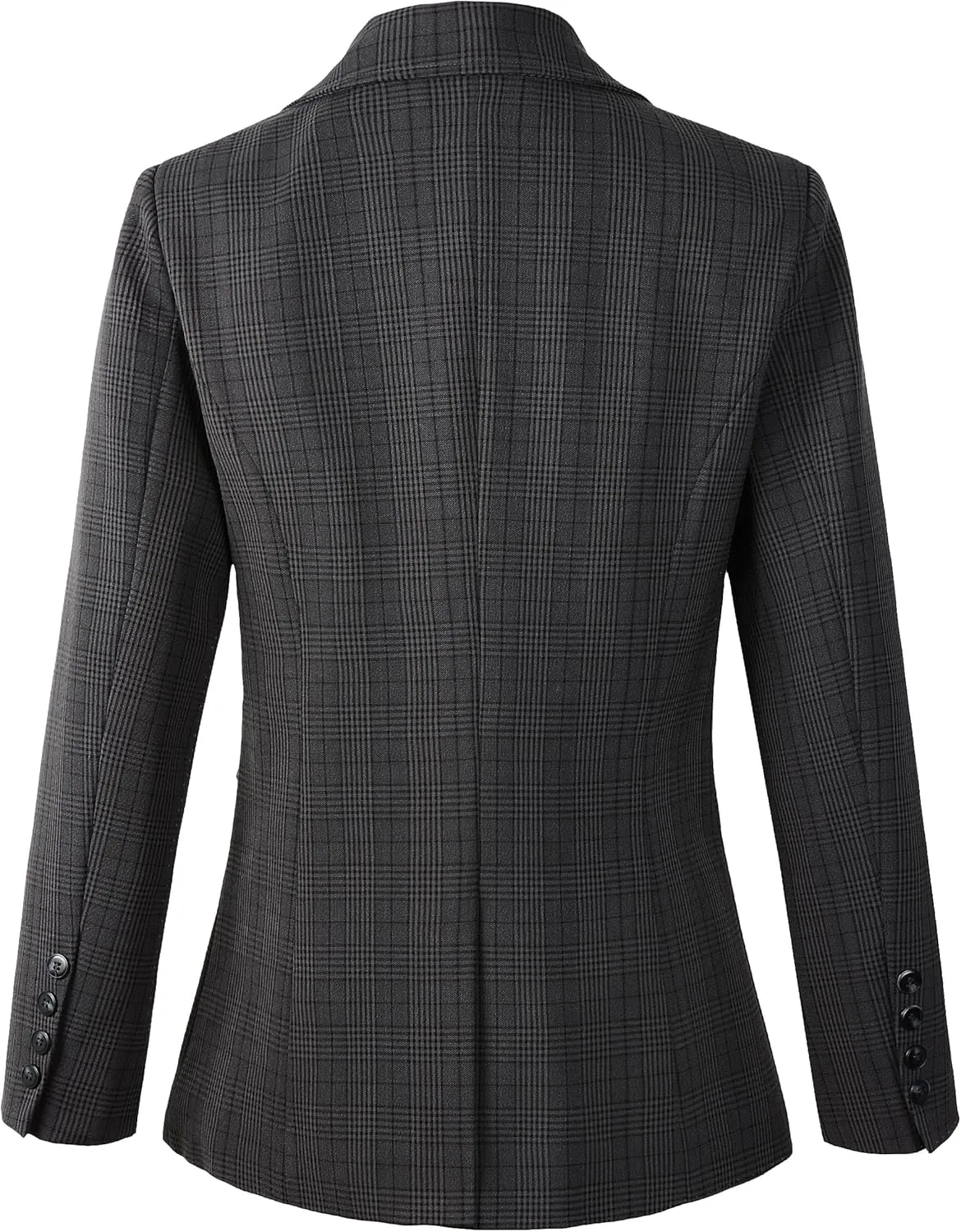 Beninos Womens Casual Blazers One Button Plaid Blazer Jacket
