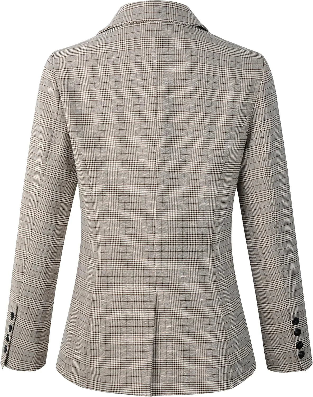 Beninos Womens Casual Blazers One Button Plaid Blazer Jacket