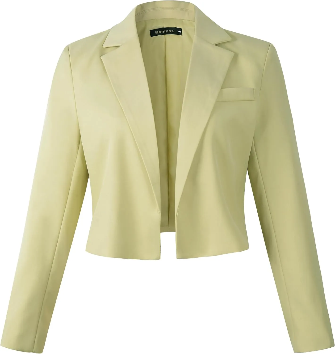 Beninos Womens Casual Blazers Open Front Cropped Blazer Jacket