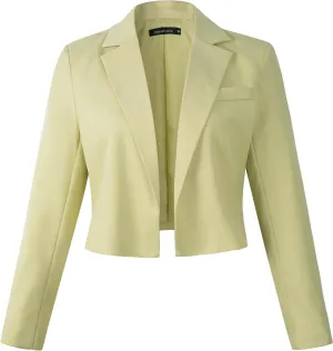 Beninos Womens Casual Blazers Open Front Cropped Blazer Jacket