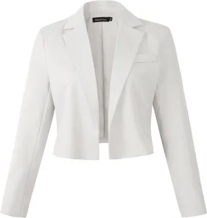 Beninos Womens Casual Blazers Open Front Cropped Blazer Jacket