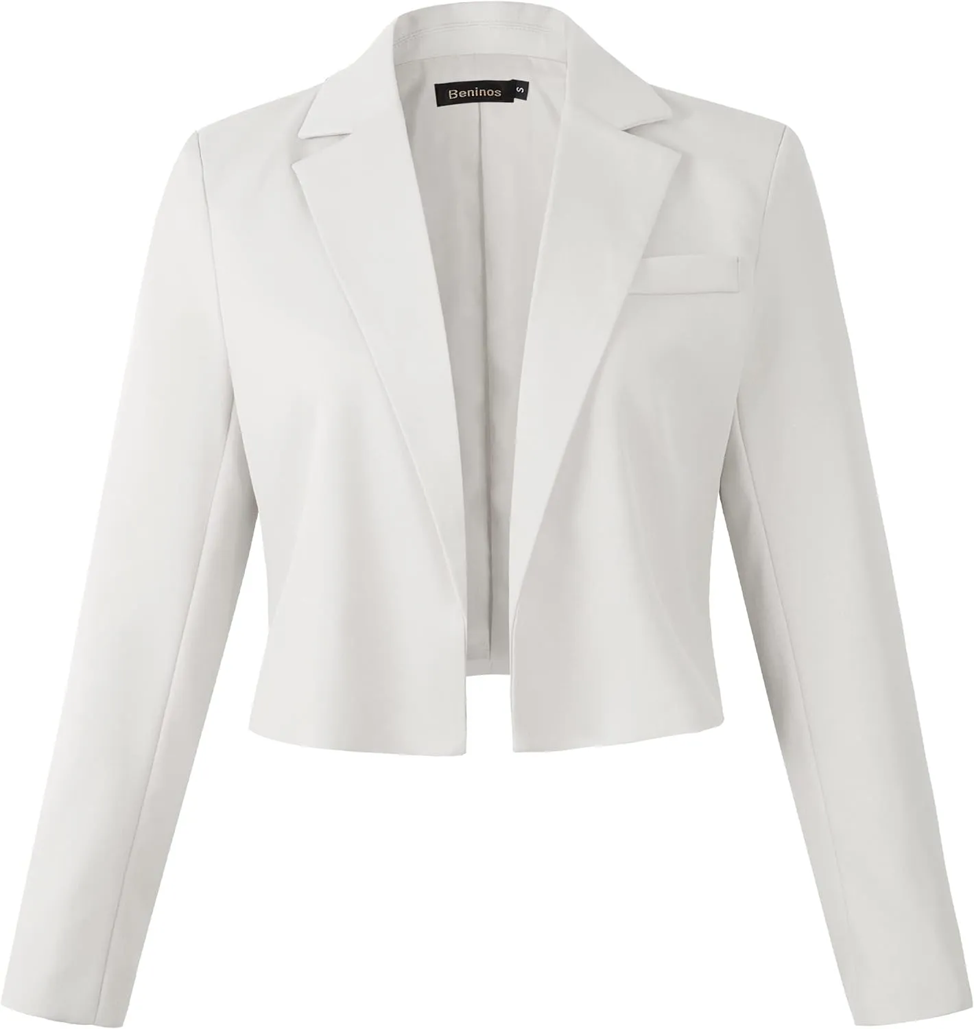 Beninos Womens Casual Blazers Open Front Cropped Blazer Jacket