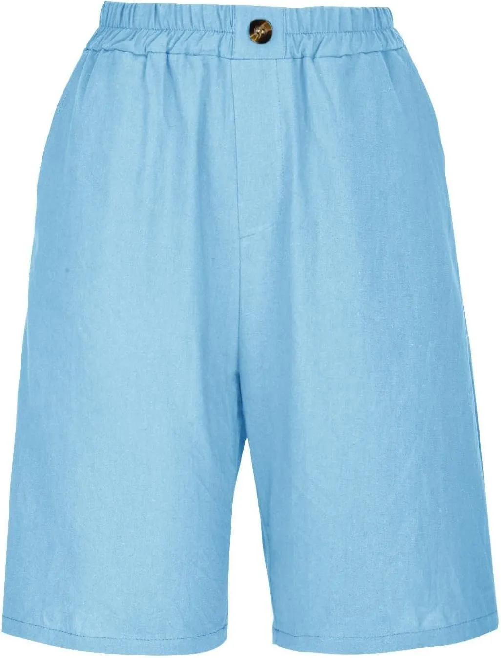 Bermuda Shorts for Women Knee Length Summer Beach Linen Shorts Lightweight Wide Leg High Waisted Long Short w/Pockets