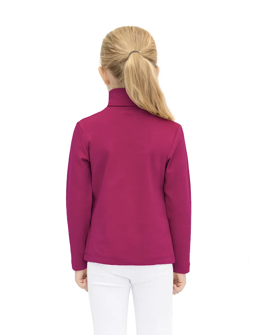 Big Girl Cotton Long Sleeve Solid Turtleneck T-Shirt