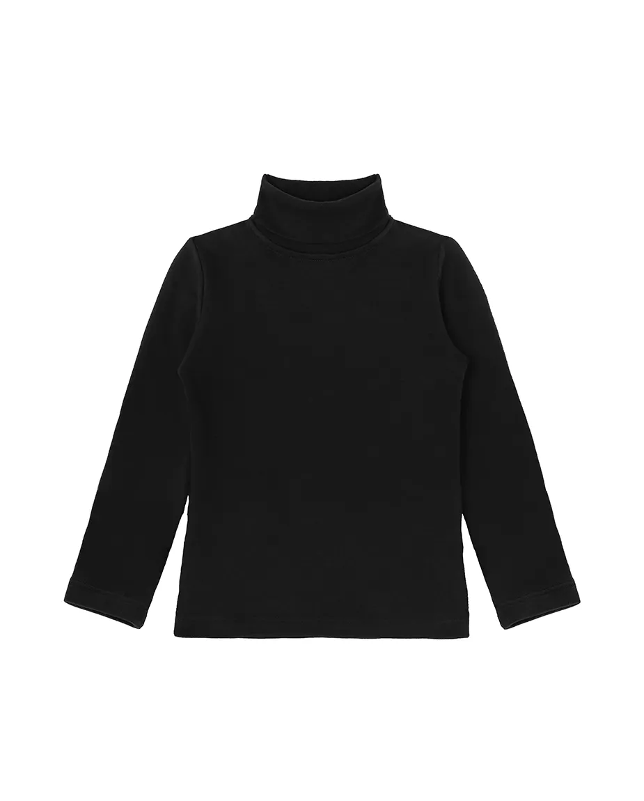 Big Girl Cotton Long Sleeve Solid Turtleneck T-Shirt