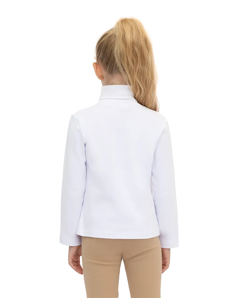 Big Girl Cotton Long Sleeve Solid Turtleneck T-Shirt