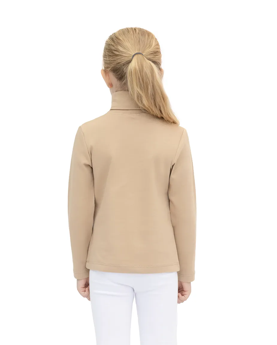 Big Girl Cotton Long Sleeve Solid Turtleneck T-Shirt