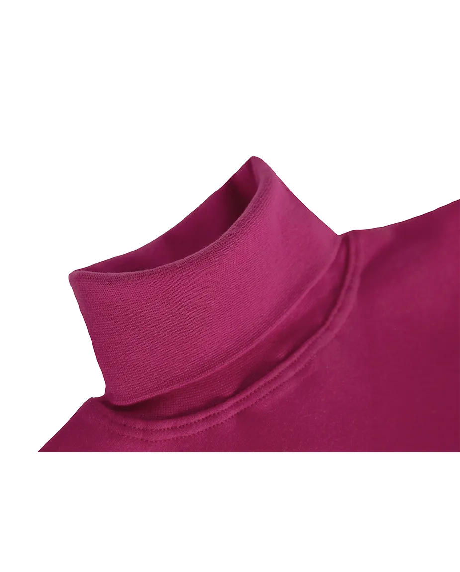 Big Girl Cotton Long Sleeve Solid Turtleneck T-Shirt