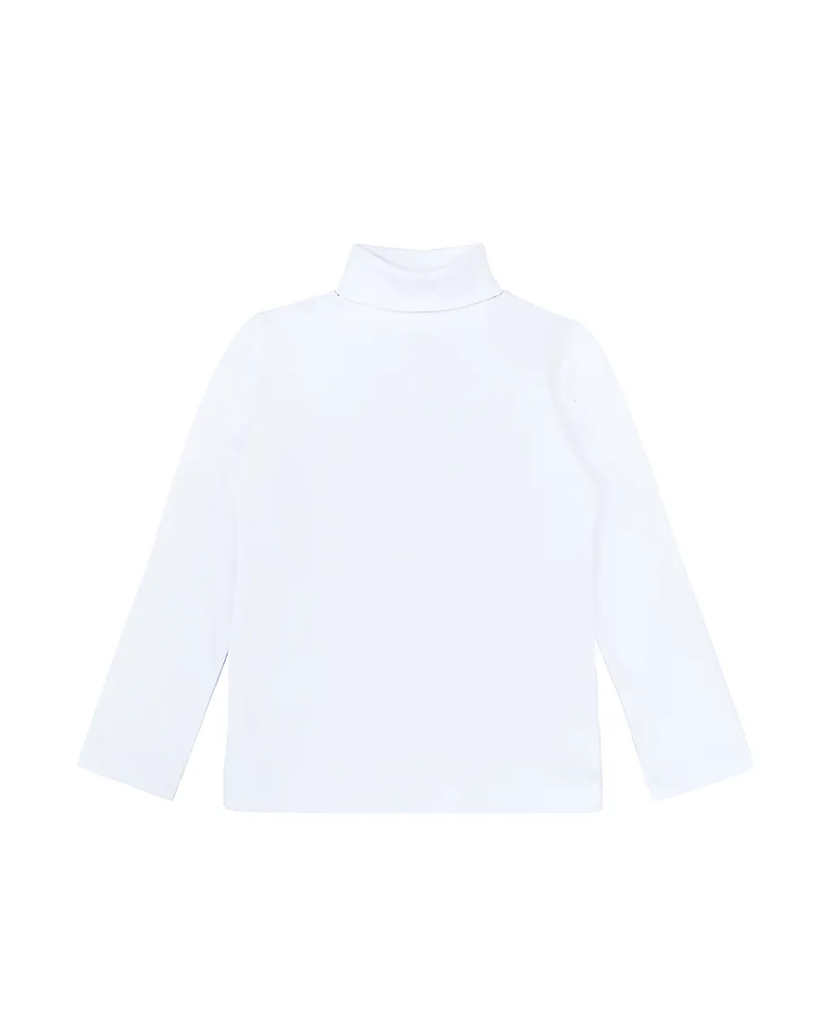 Big Girl Cotton Long Sleeve Solid Turtleneck T-Shirt