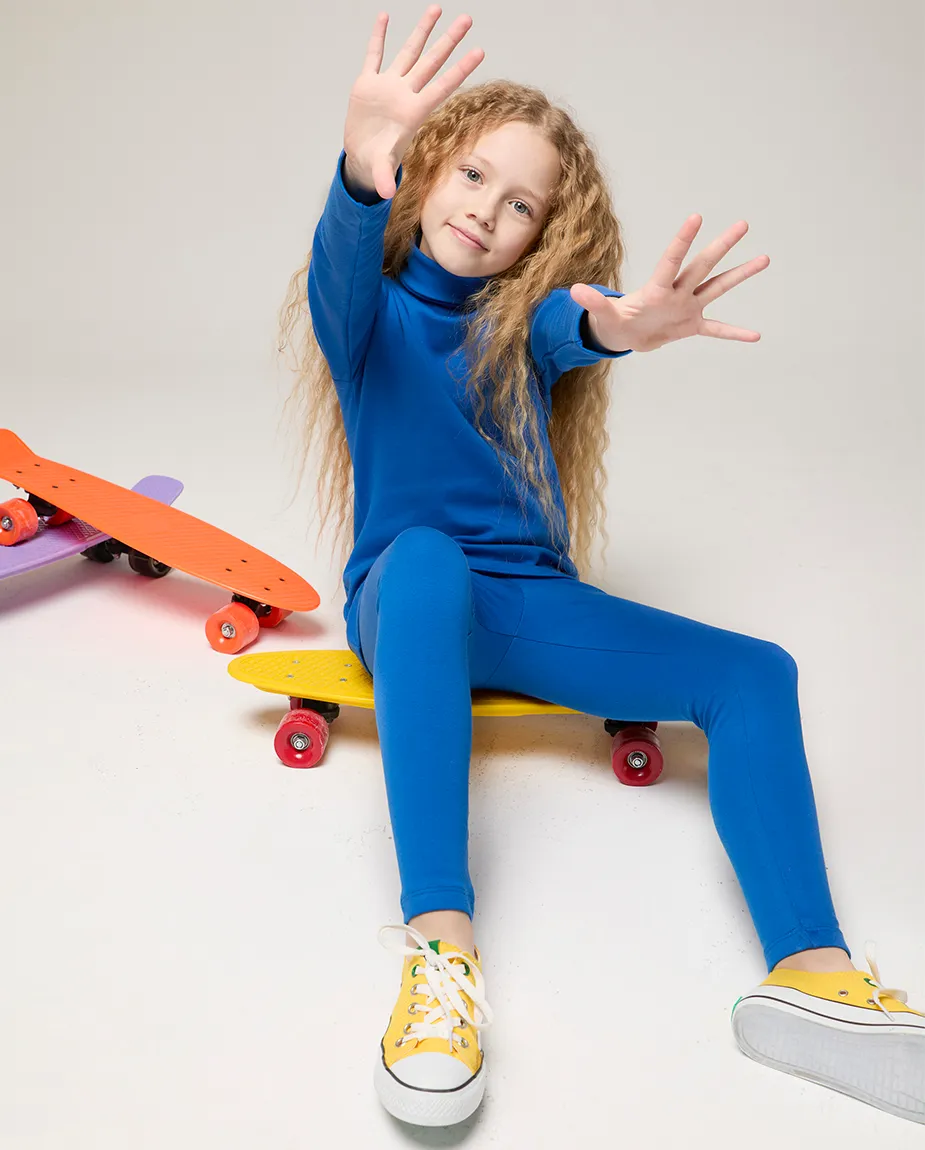 Big Girl Cotton Long Sleeve Solid Turtleneck T-Shirt