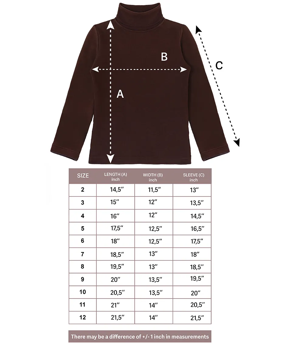 Big Girl Cotton Long Sleeve Solid Turtleneck T-Shirt