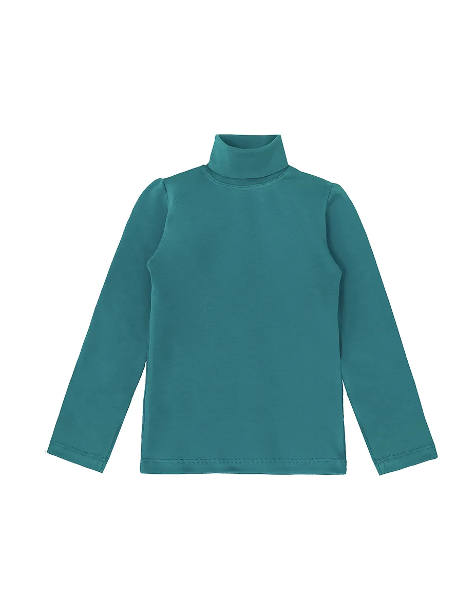Big Girl Cotton Long Sleeve Solid Turtleneck T-Shirt
