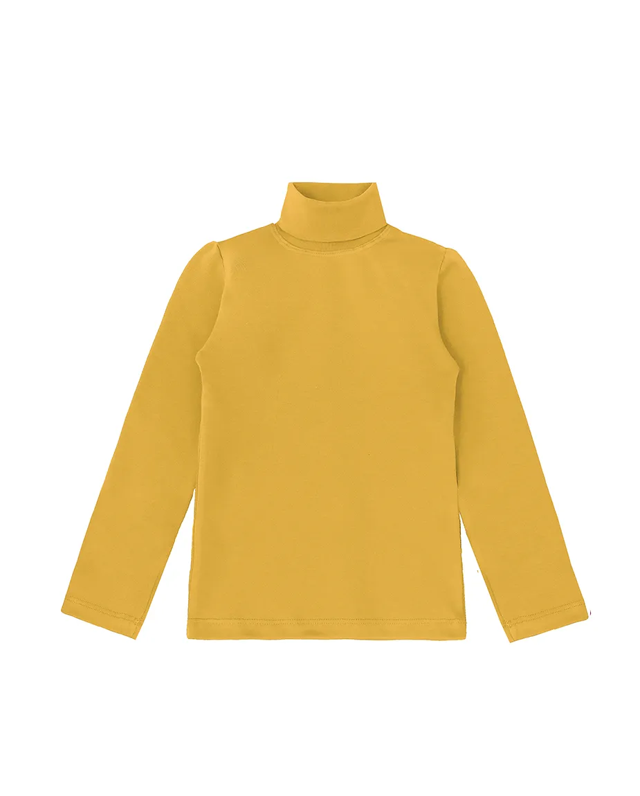 Big Girl Cotton Long Sleeve Solid Turtleneck T-Shirt
