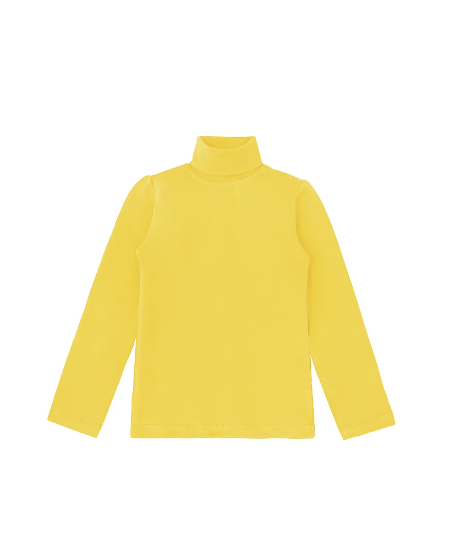 Big Girl Cotton Long Sleeve Solid Turtleneck T-Shirt