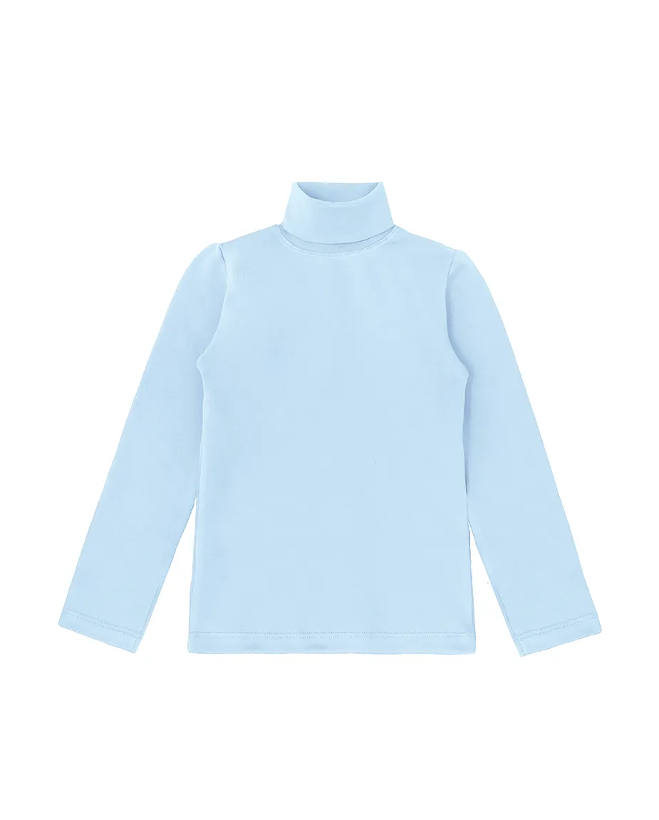Big Girl Cotton Long Sleeve Solid Turtleneck T-Shirt