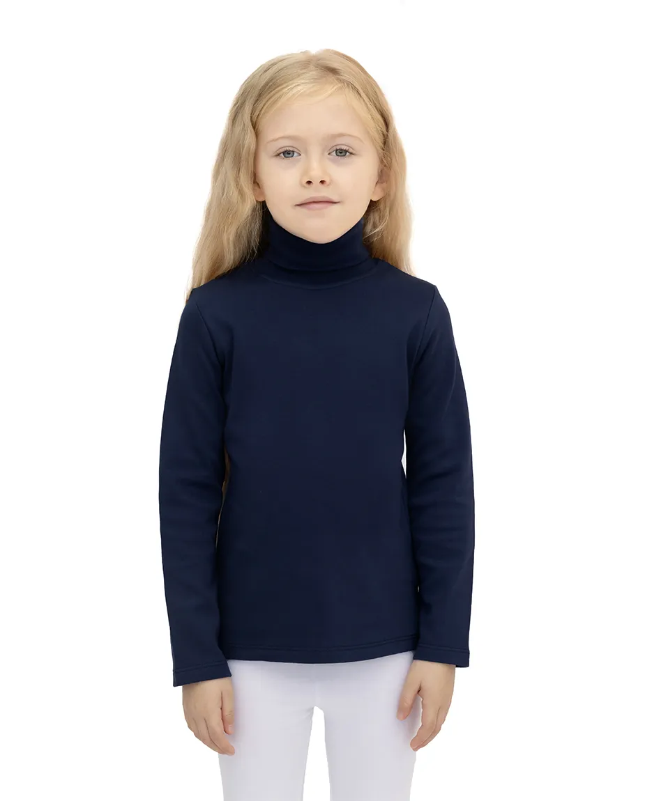 Big Girl Cotton Long Sleeve Solid Turtleneck T-Shirt