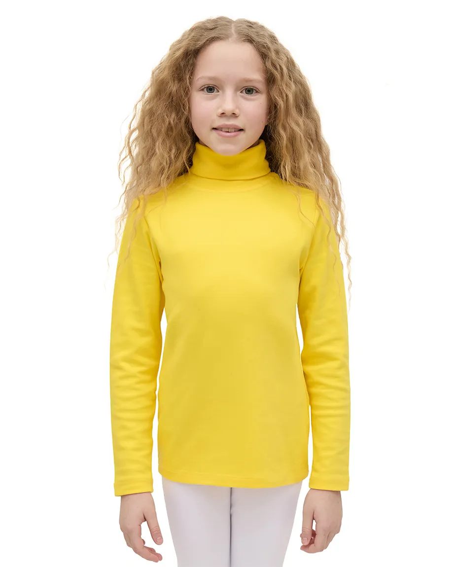 Big Girl Cotton Long Sleeve Solid Turtleneck T-Shirt
