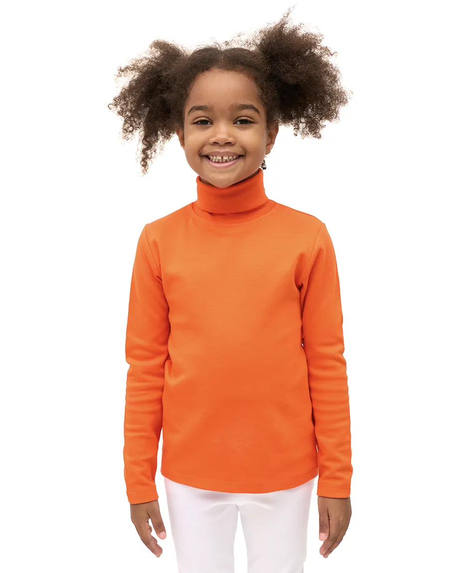 Big Girl Cotton Long Sleeve Solid Turtleneck T-Shirt