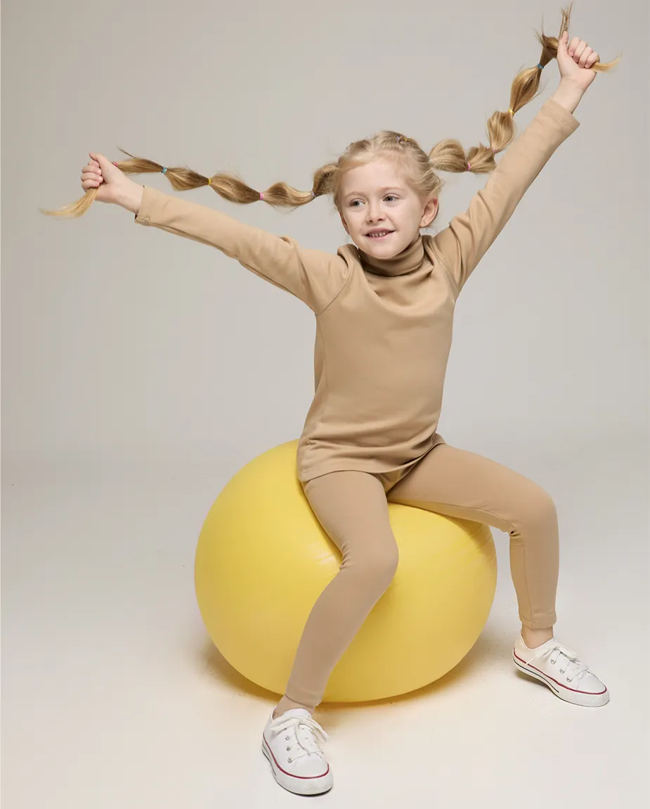 Big Girl Cotton Long Sleeve Solid Turtleneck T-Shirt