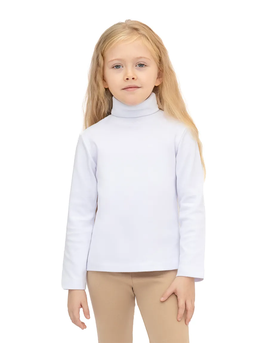 Big Girl Cotton Long Sleeve Solid Turtleneck T-Shirt