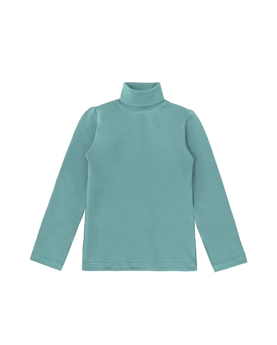Big Girl Cotton Long Sleeve Solid Turtleneck T-Shirt