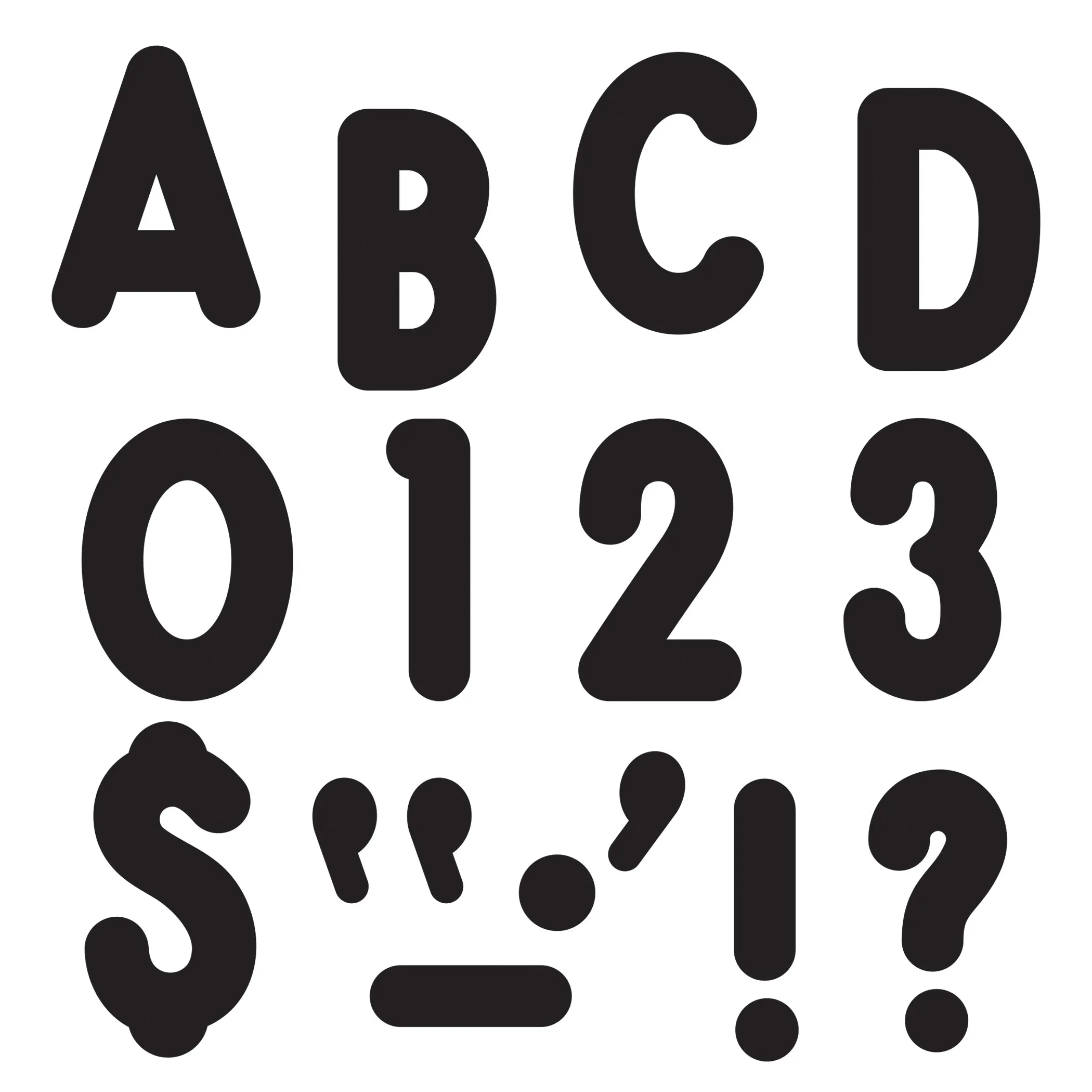 Black 7" Billboard Uppercase Ready Letters®, 3 Packs