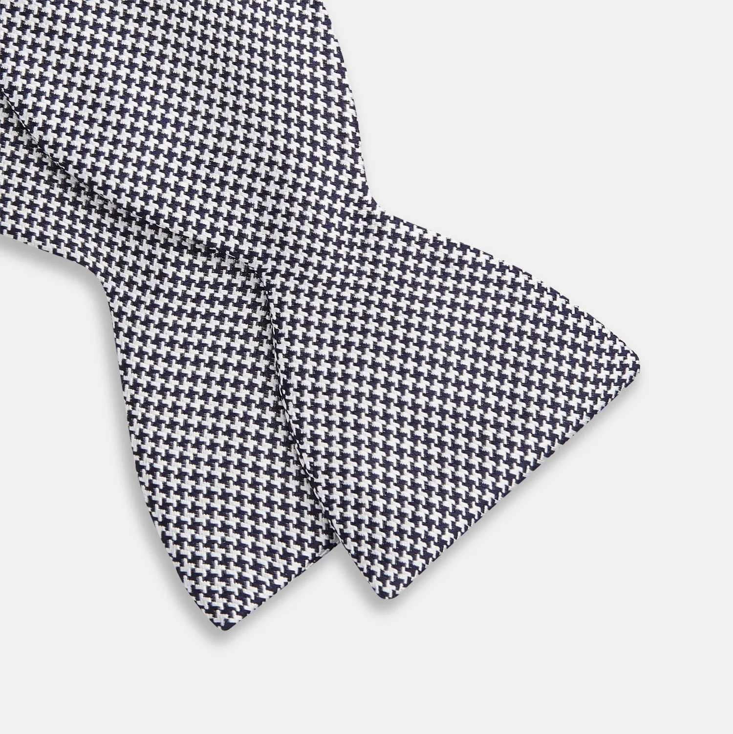 Black Houndstooth Silk Bow Tie