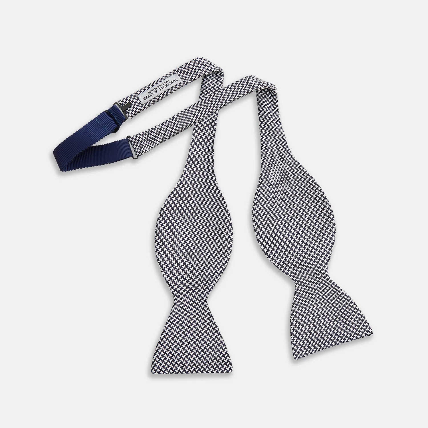 Black Houndstooth Silk Bow Tie