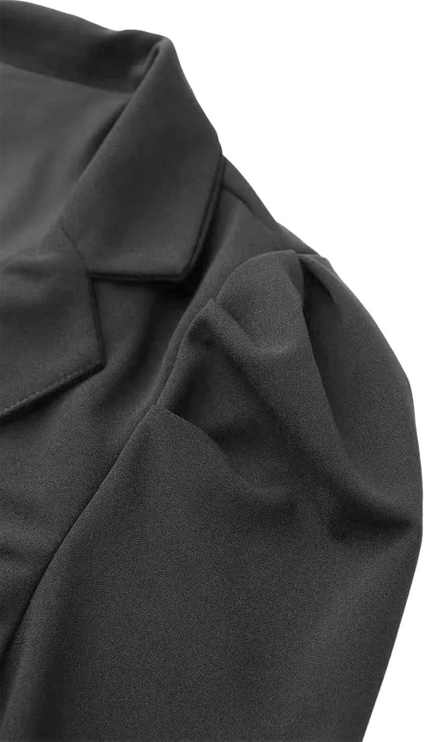 Blazers for Women Business Casual Work Office Long Puff Sleeve Open Front Cropped Blazer Suit Jacket