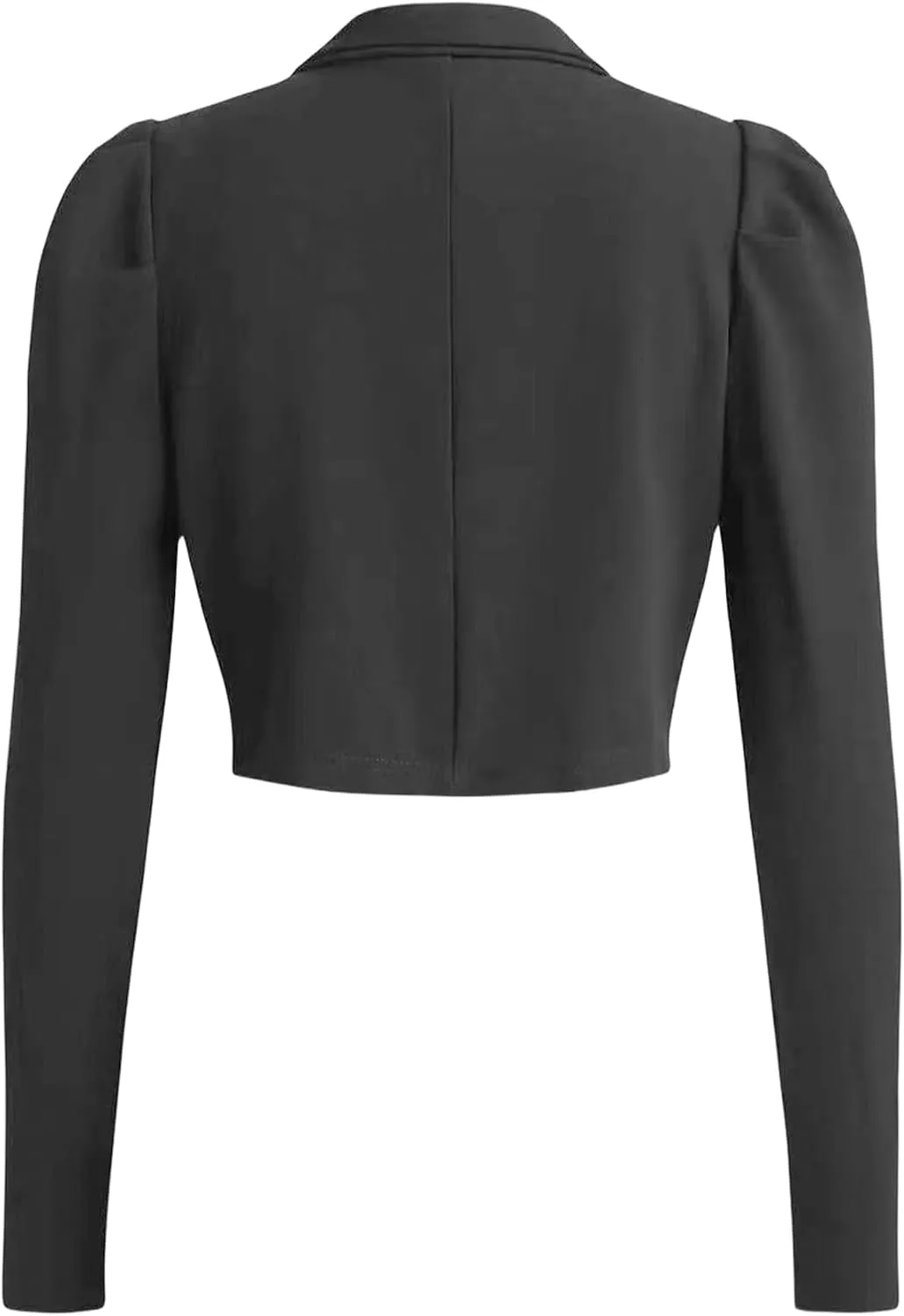 Blazers for Women Business Casual Work Office Long Puff Sleeve Open Front Cropped Blazer Suit Jacket