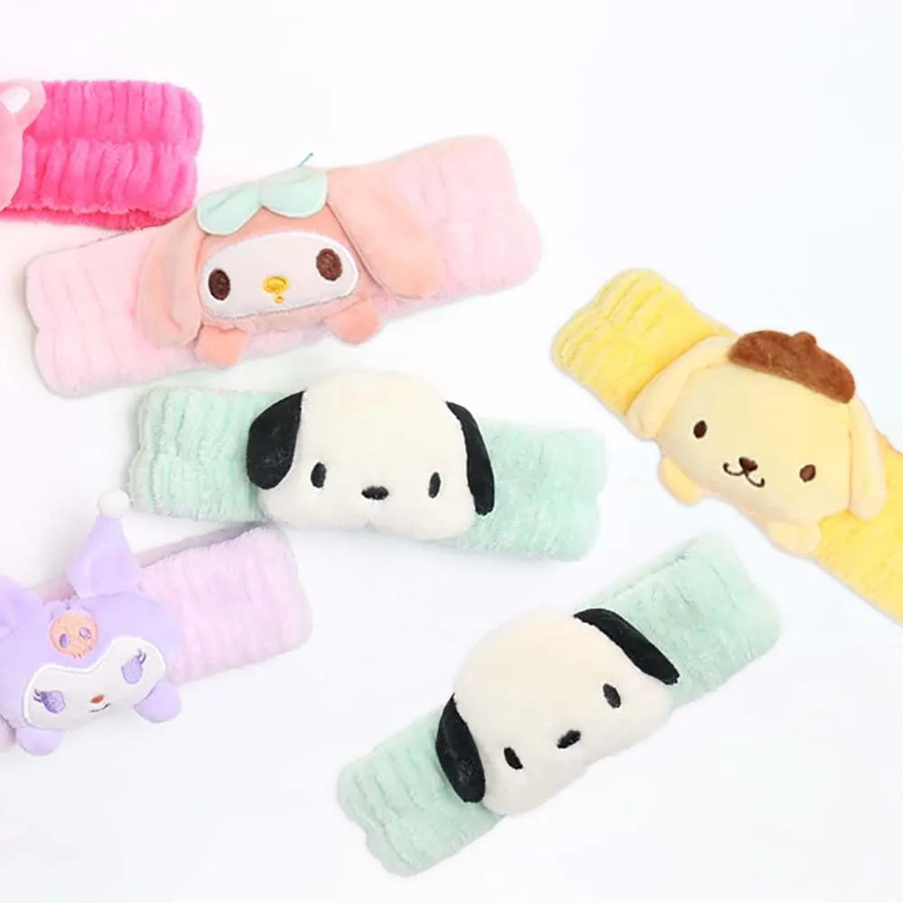 Bliqlriy Kawaii Spa Headband, Cute Headband for Women Facial Makeup, Washing, Party, Soft Microfiber Coral Skincare Shower Fluffy Towel Headbands Hair Band for Girls