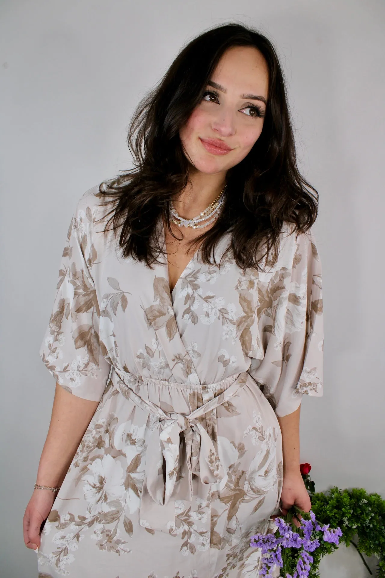 Blooming Beauty Floral Maxi Dress | Taupe