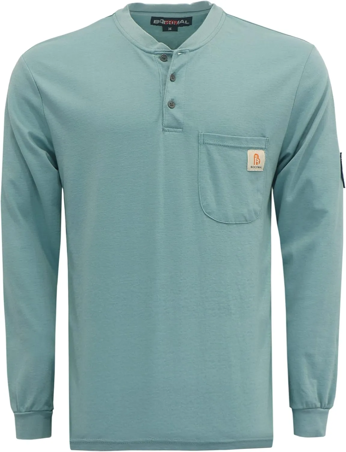 BOCOMAL FR Shirts Flame Resistant Shirt 5.5oz 100% Cotton Light Weight CAT2 Fire Retardant Henley Shirts