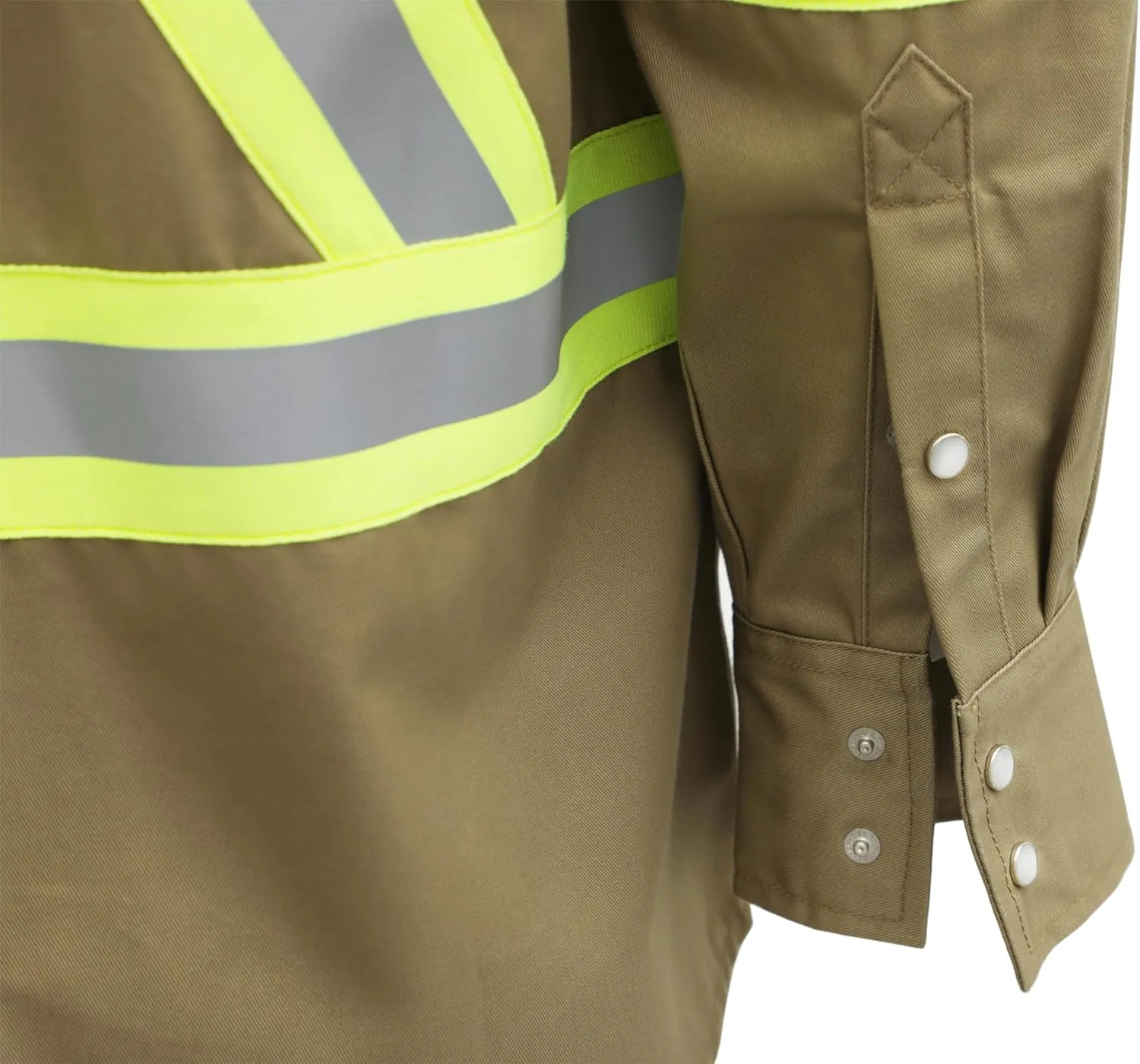 BOCOMAL FR Shirts High Visibility/Hi Vis Flame Resistant/Fire Retardant Shirt 7.5oz Men's Reflective Shirts