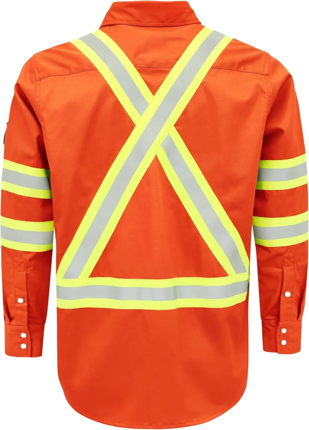 BOCOMAL FR Shirts High Visibility/Hi Vis Flame Resistant/Fire Retardant Shirt 7.5oz Men's Reflective Shirts